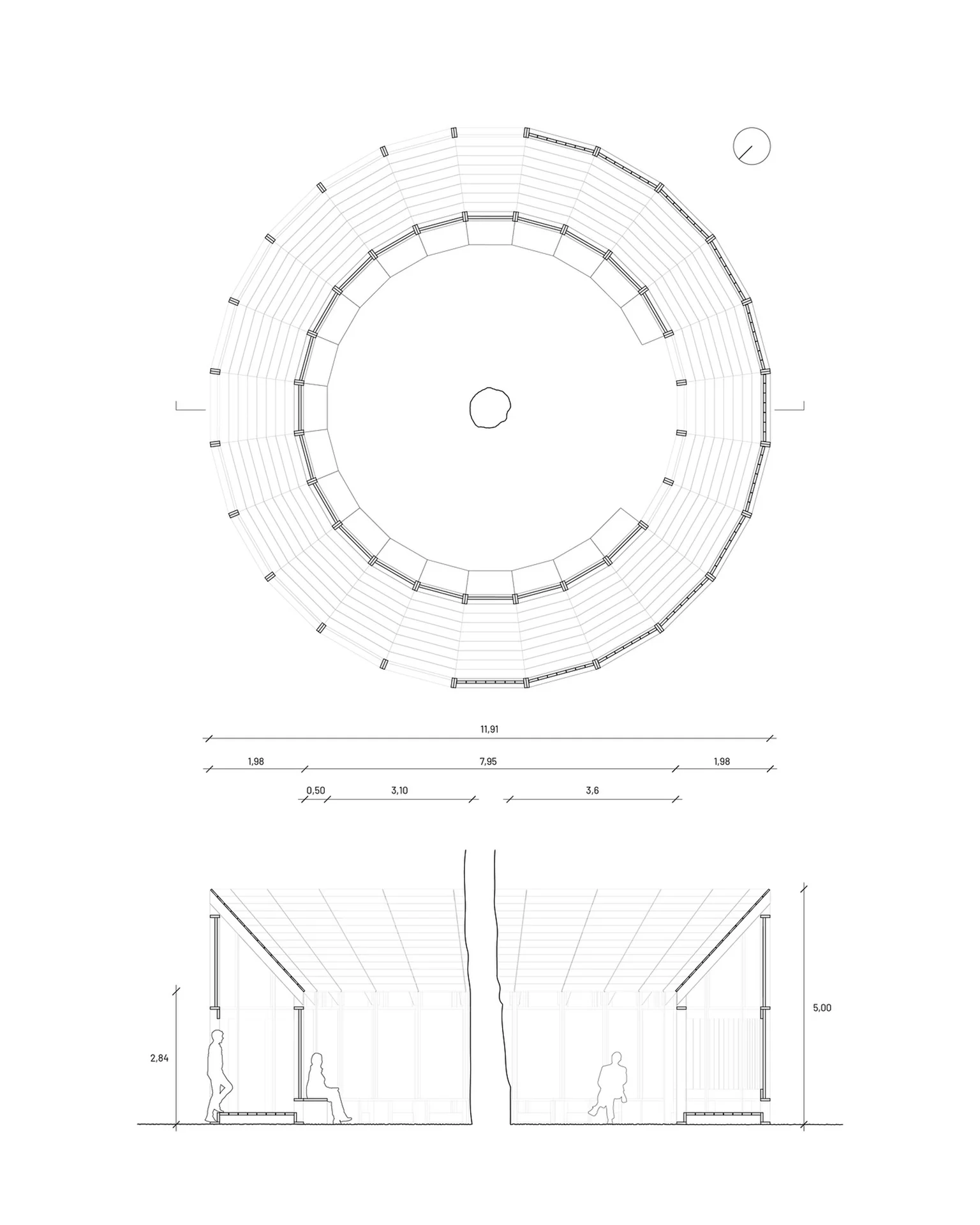 Plan du RDC et coupe du projet
